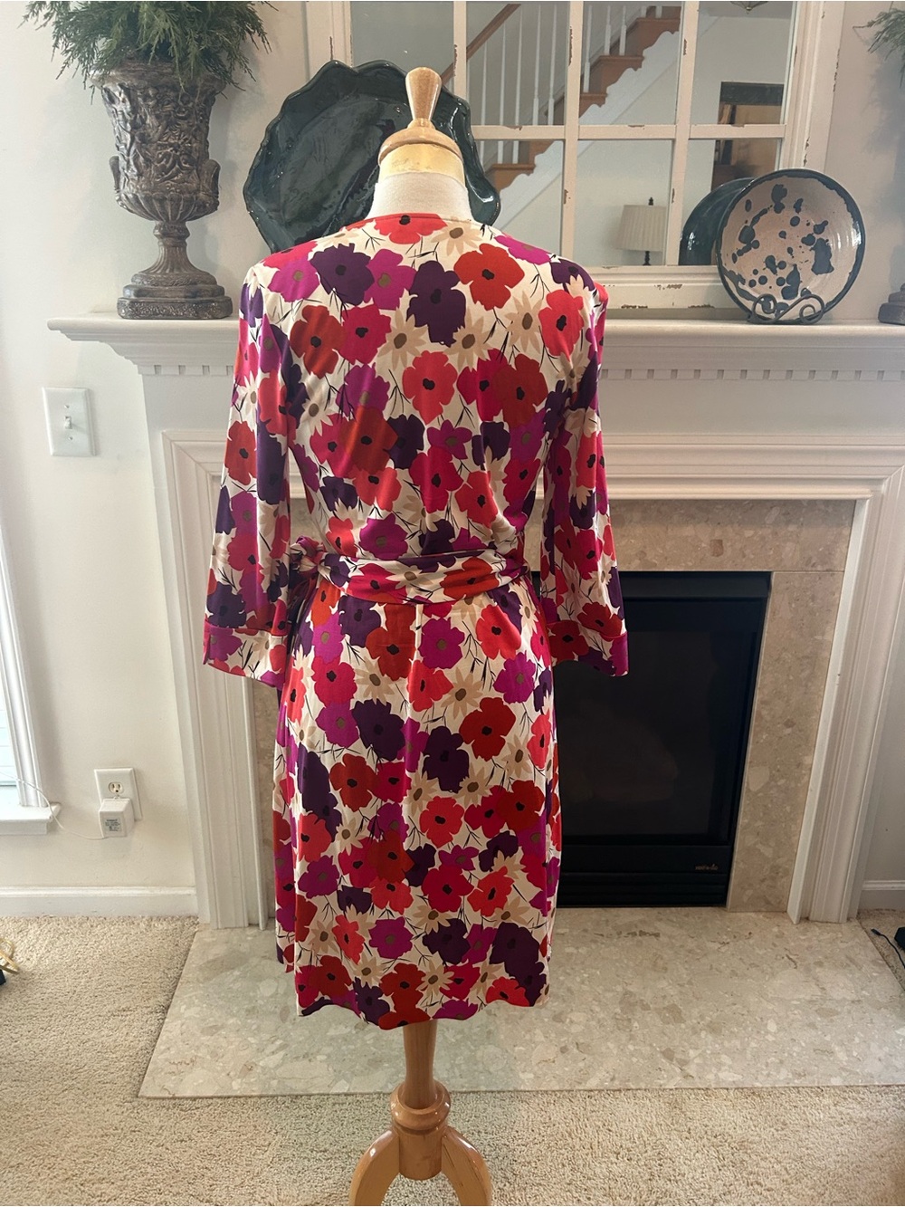 Diane Von Furstenberg Poppy Wrap Dress in a Vibrant Color Palette - Picture 7 of 12
